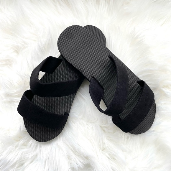 Shoes - Velvet Black Slides
